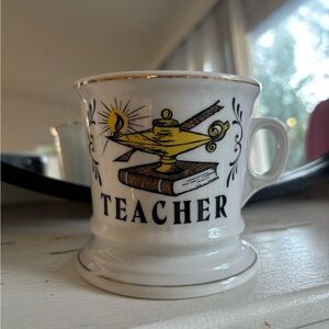 Vintage Mug Teacher Lamp with Book